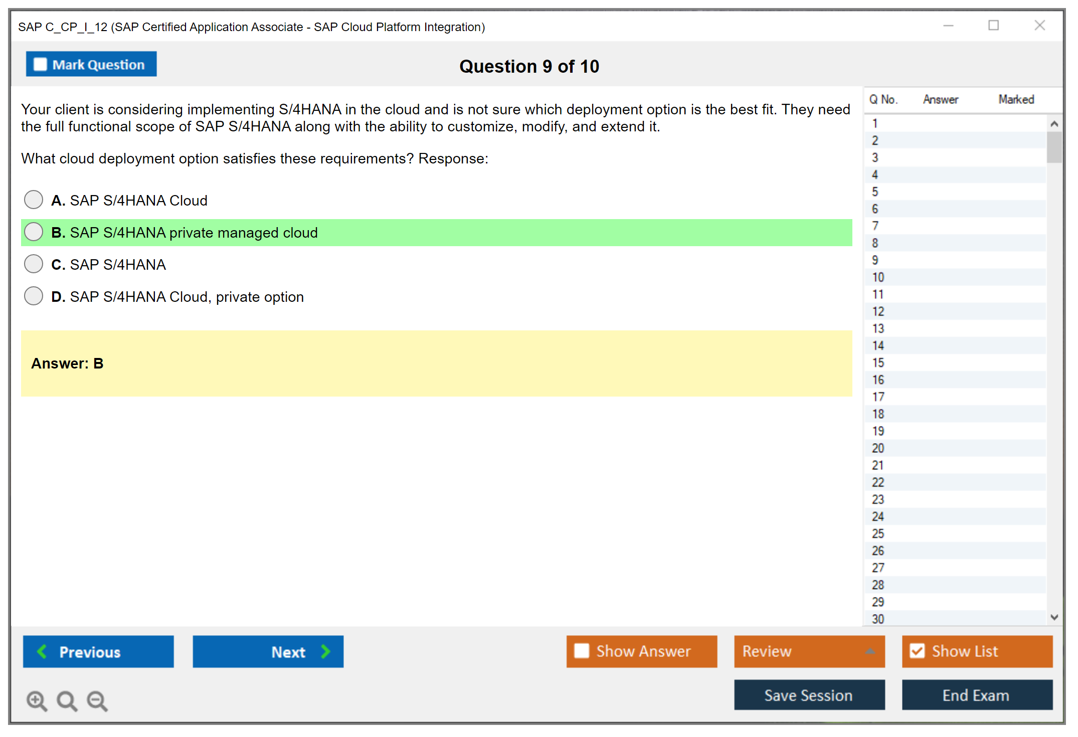SAP C_CP_I_12 SAP Certified Application Associate - SAP Cloud Platform Integration Practice test exam simulator test engine exam dumps questions answers Image 9