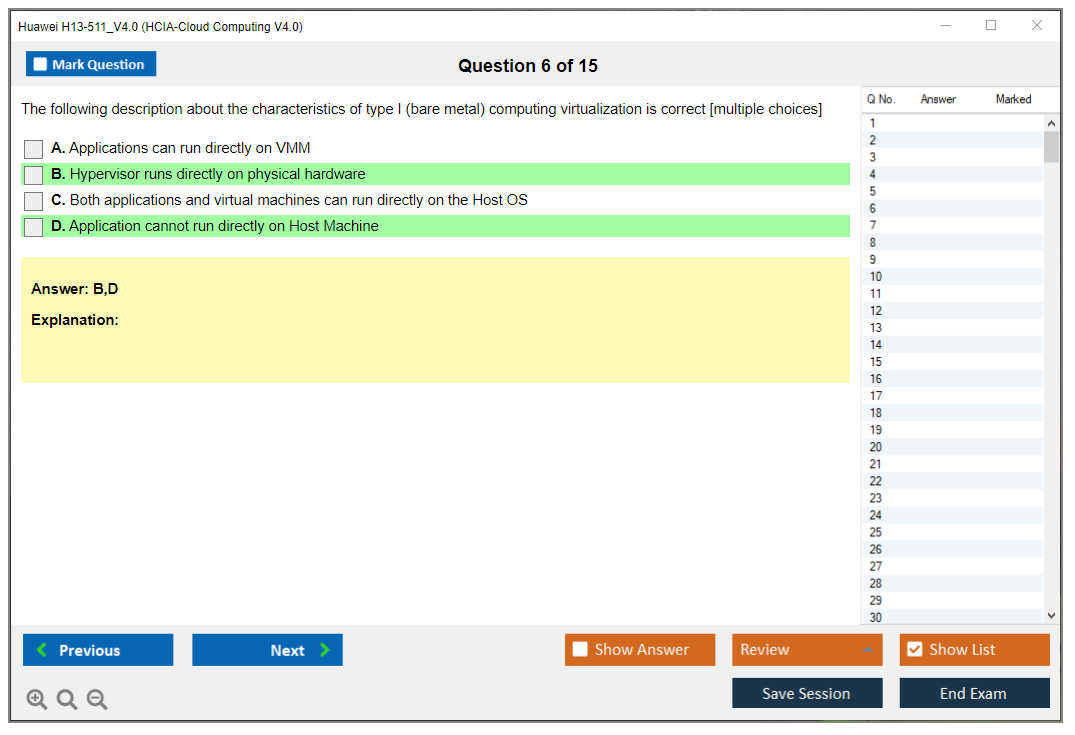 Huawei H13-511_V4.0 HCIA-Cloud Computing V4.0 Practice test exam simulator test engine exam dumps questions answers Image 6