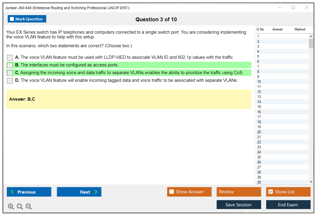 Juniper JN0-649 Enterprise Routing and Switching Professional (JNCIP-ENT) Practice test exam simulator test engine exam dumps questions answers Image 3