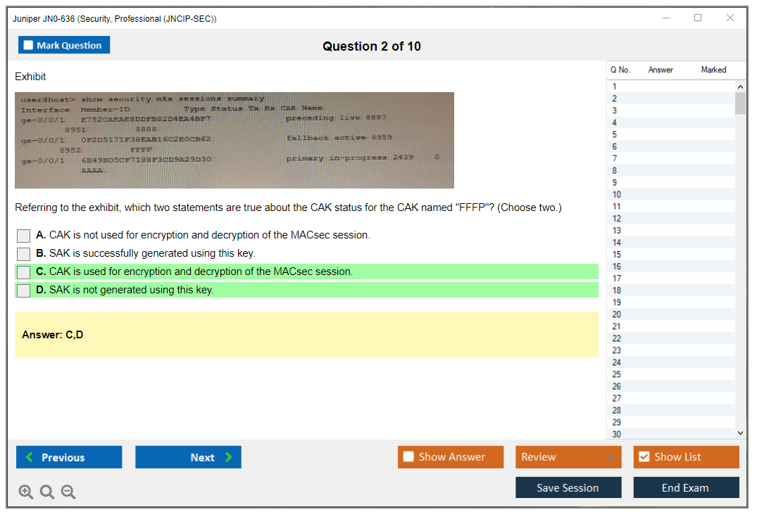 Juniper JN0-636 Security, Professional (JNCIP-SEC) Practice test exam simulator test engine exam dumps questions answers Image 2