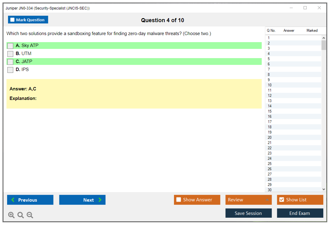 Juniper JN0-334 Security-Specialist (JNCIS-SEC) Practice test exam simulator test engine exam dumps questions answers Image 4