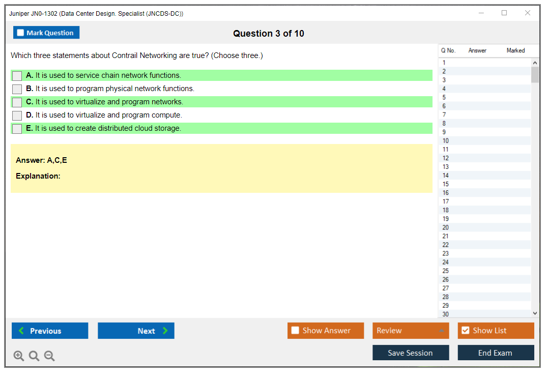 Juniper JN0-1302 Data Center Design. Specialist (JNCDS-DC) Practice test exam simulator test engine exam dumps questions answers Image 3