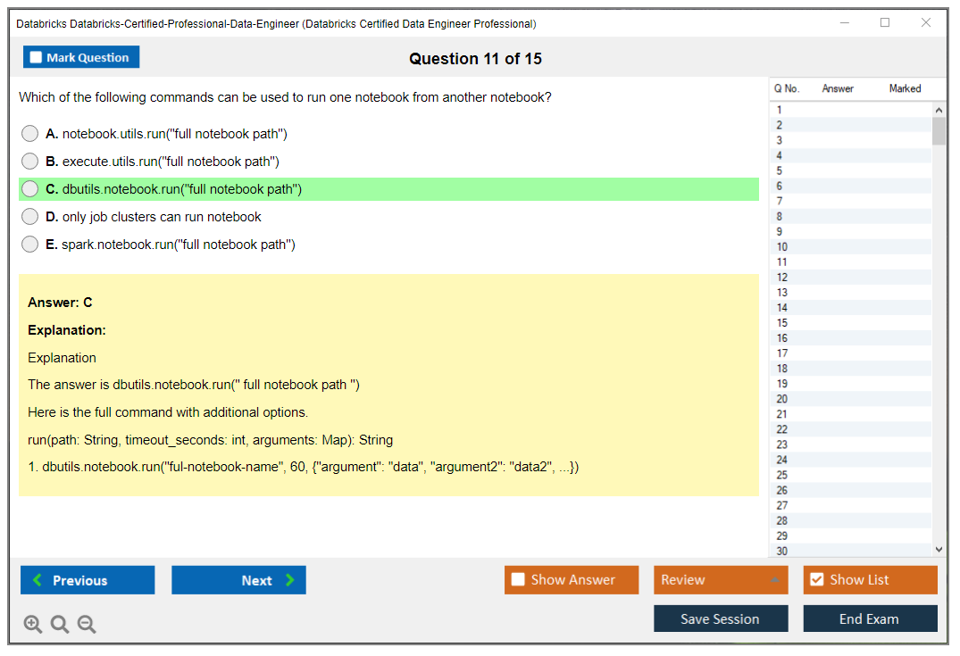 Databricks Databricks-Certified-Professional-Data-Engineer Databricks Certified Data Engineer Professional Exam Practice test exam simulator test engine exam dumps questions answers Image 11
