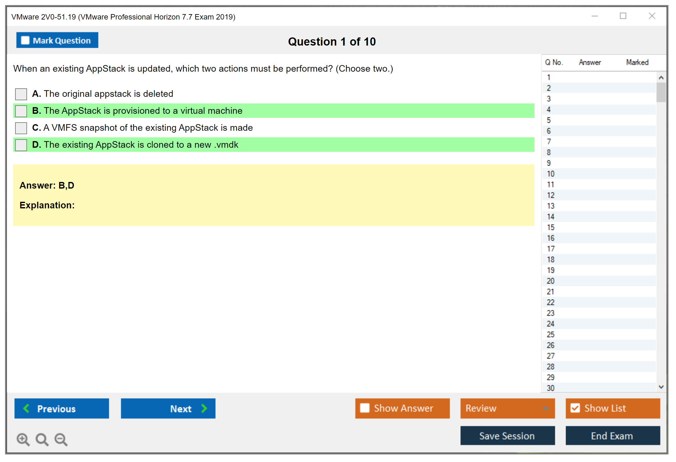 VMware 2V0-51.19 VMware Professional Horizon 7.7 Exam 2019 Practice test exam simulator test engine exam dumps questions answers Image 1