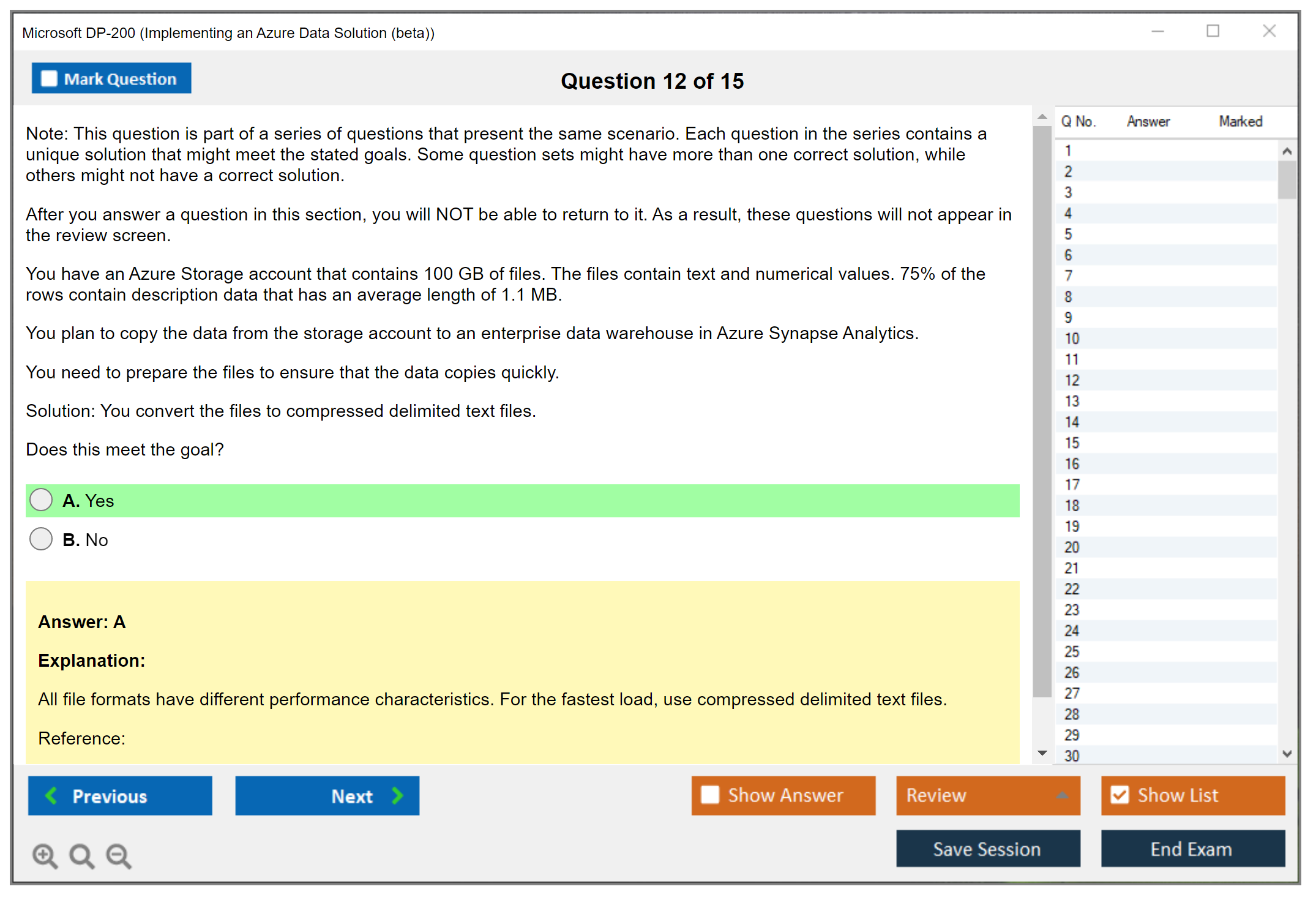 Microsoft DP-200 Implementing an Azure Data Solution  Practice test exam simulator test engine exam dumps questions answers Image 12