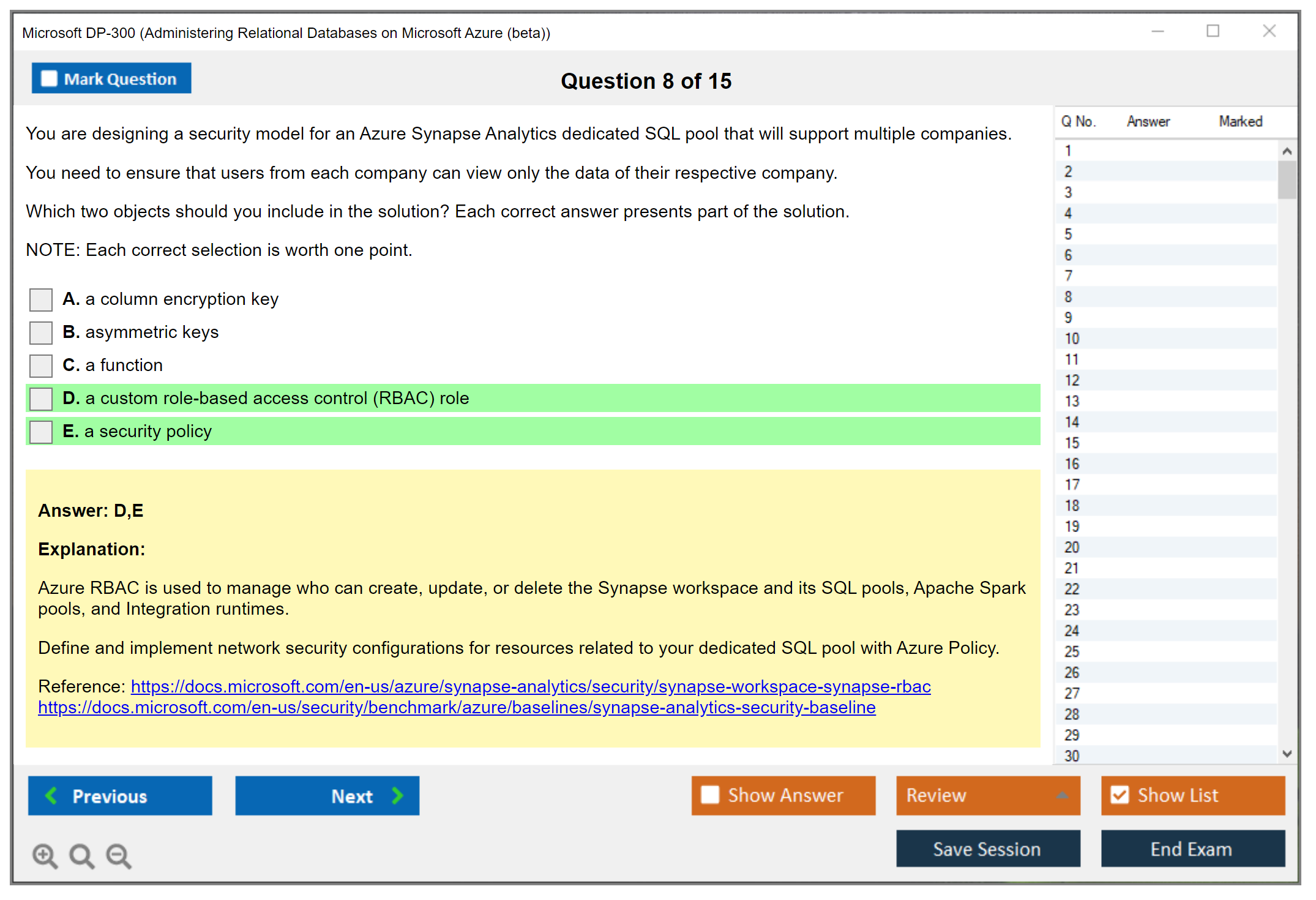 Microsoft DP-300 Administering Relational Databases on Microsoft Azure Practice test exam simulator test engine exam dumps questions answers Image 8