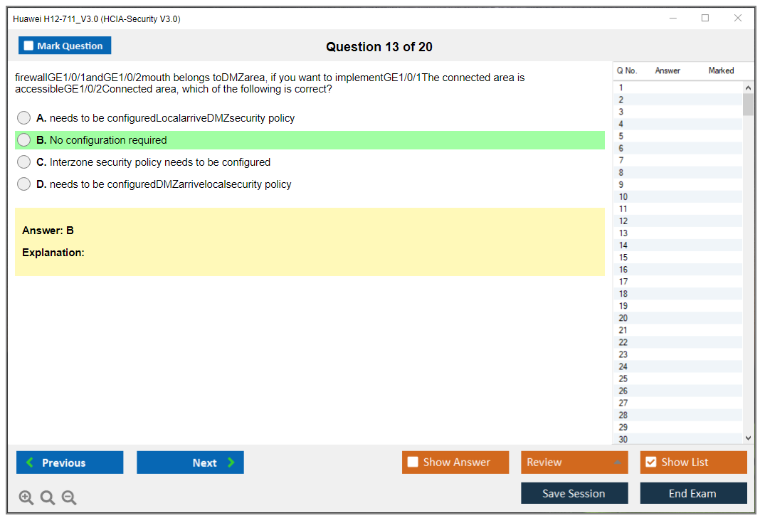 Huawei H12-711_V3.0 HCIA-Security V3.0 Practice test exam simulator test engine exam dumps questions answers Image 13