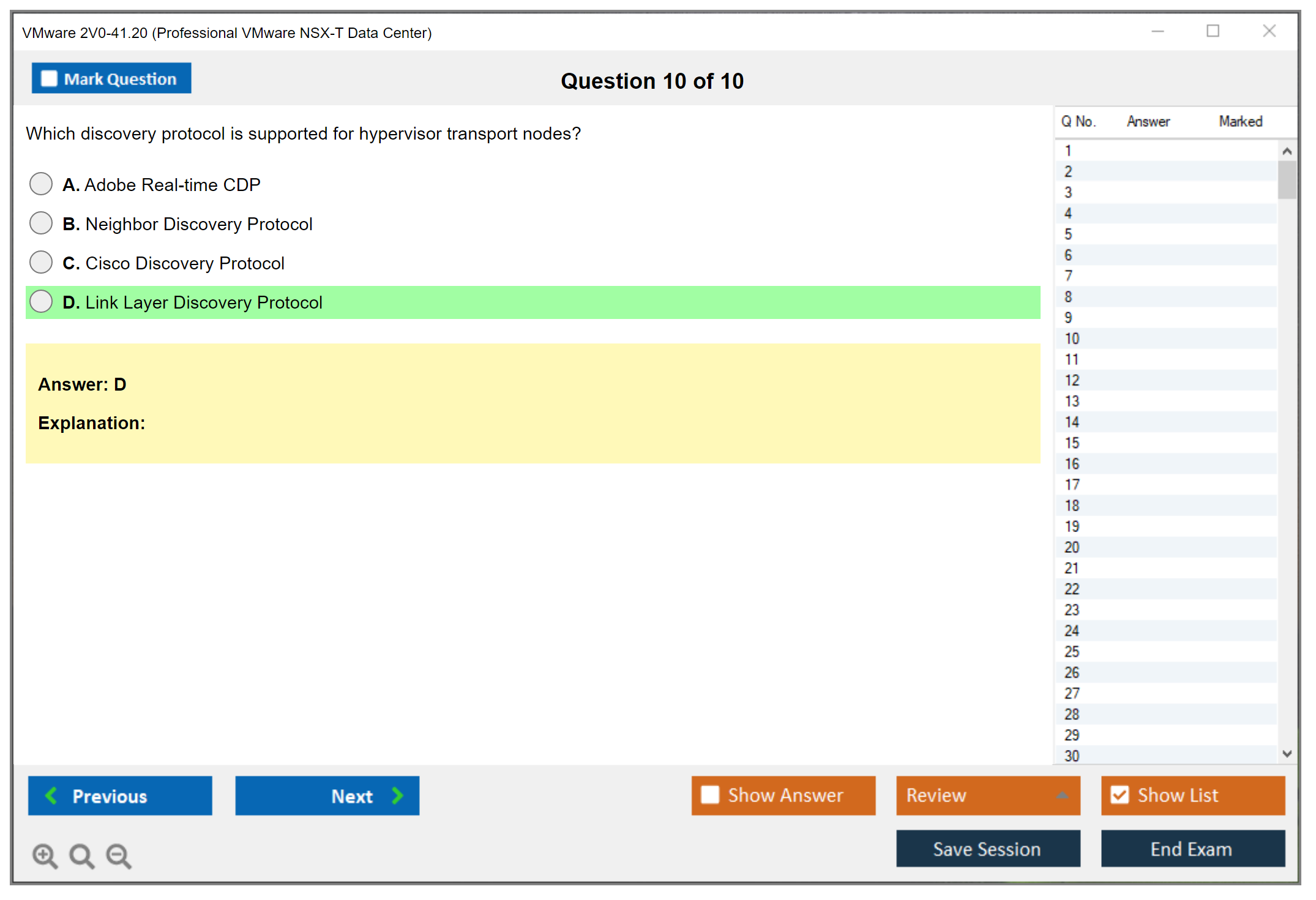 VMware 2V0-41.20 Professional VMware NSX-T Data Center Practice test exam simulator test engine exam dumps questions answers Image 10