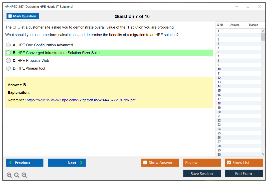 HP HPE0-S57 Designing HPE Hybrid IT Solutions Practice test exam simulator test engine exam dumps questions answers Image 7