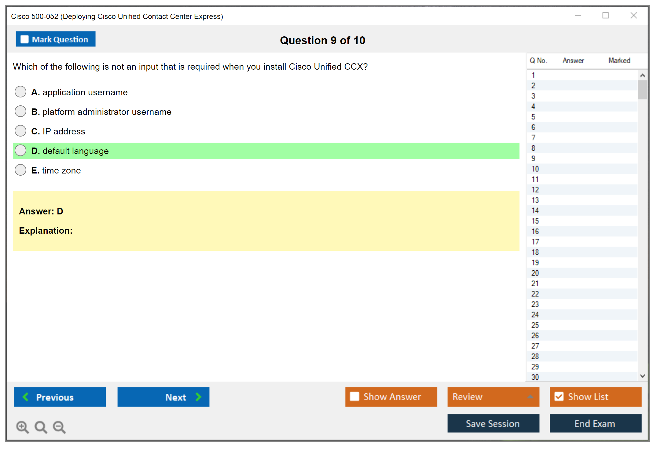 Cisco 500-052 Deploying Cisco Unified Contact Center Express Practice test exam simulator test engine exam dumps questions answers Image 9