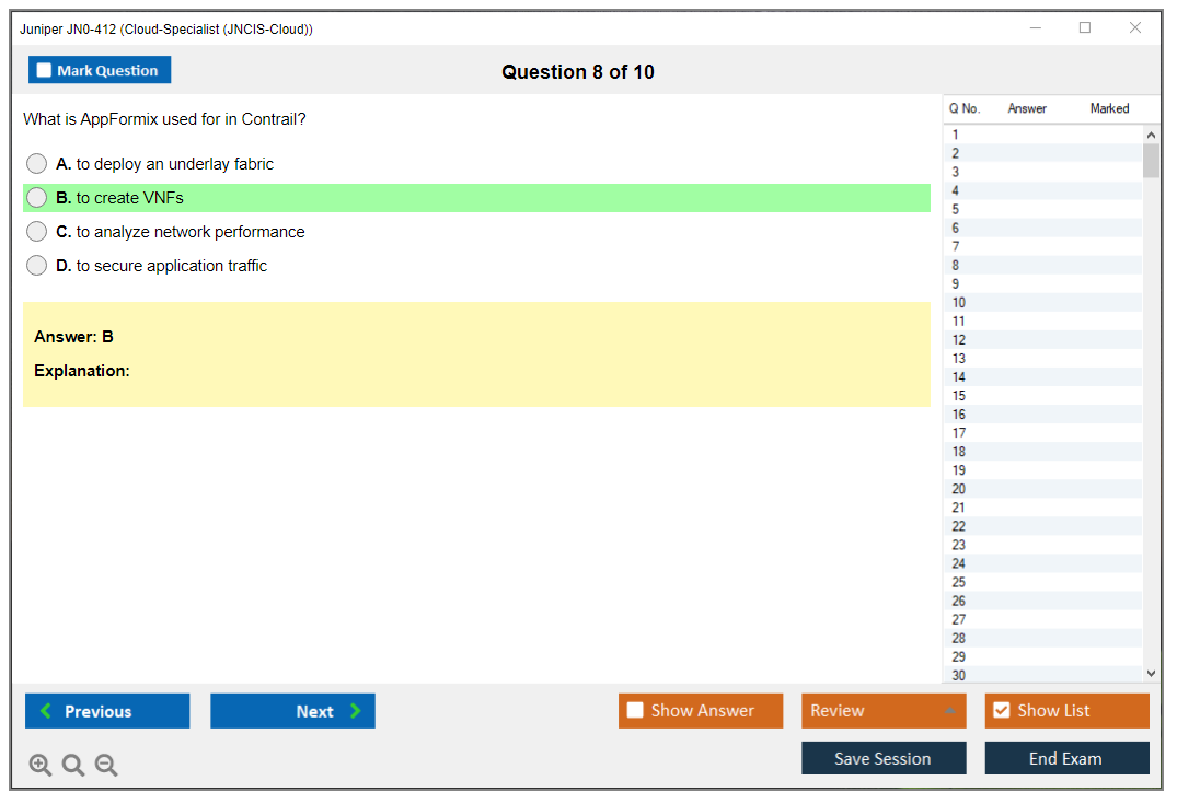Juniper JN0-412 Cloud, Specialist (JNCIS-Cloud) Practice test exam simulator test engine exam dumps questions answers Image 8