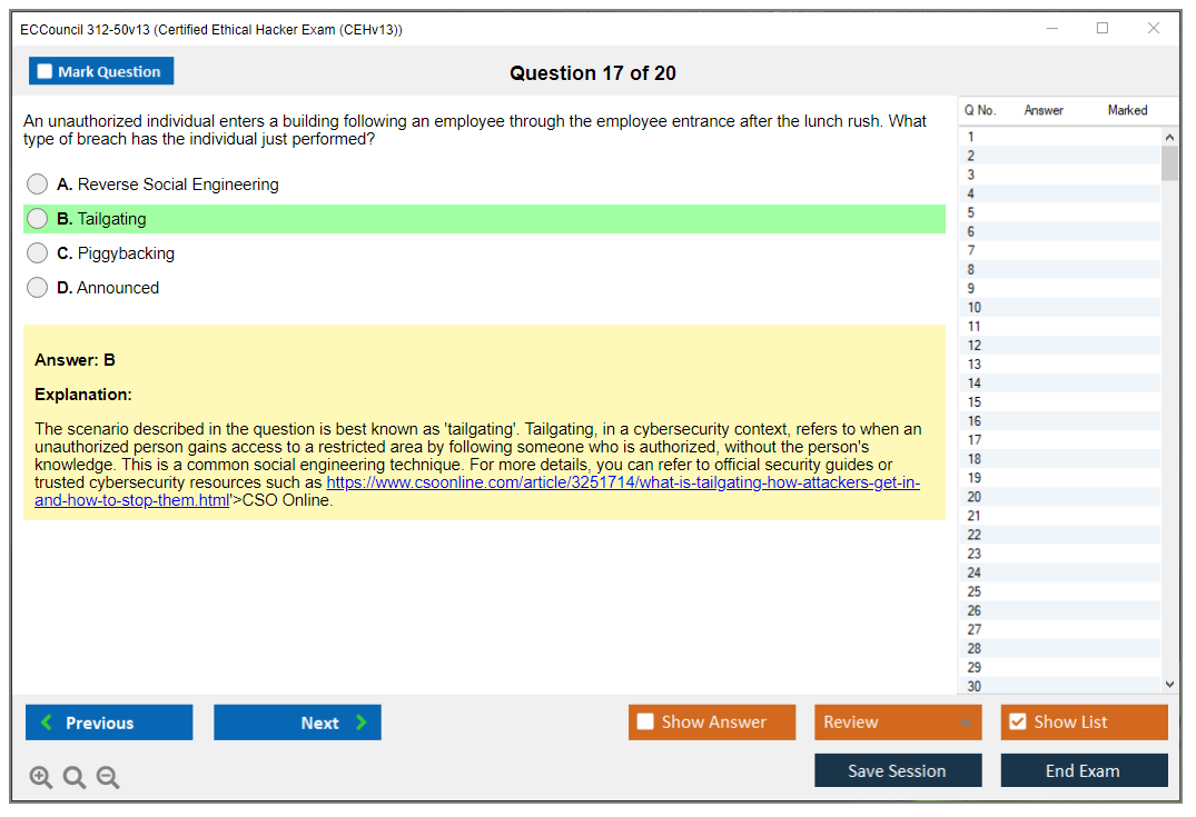 ECCouncil 312-50v13 Certified Ethical Hacker Exam (CEHv13) Practice test exam simulator test engine exam dumps questions answers Image 17