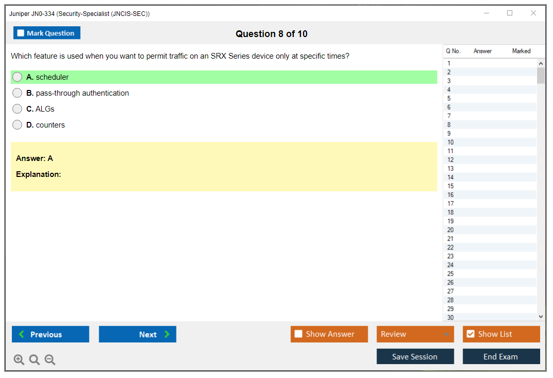 Juniper JN0-334 Security-Specialist (JNCIS-SEC) Practice test exam simulator test engine exam dumps questions answers Image 8