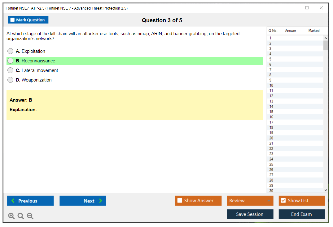 Fortinet NSE7_ATP-2.5 Fortinet NSE 7 - Advanced Threat Protection 2.5 Practice test exam simulator test engine exam dumps questions answers Image 3