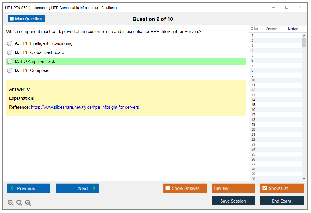 HP HPE0-S58 Implementing HPE Composable Infrastructure Solutions Practice test exam simulator test engine exam Prep practice test questions answers Image 9