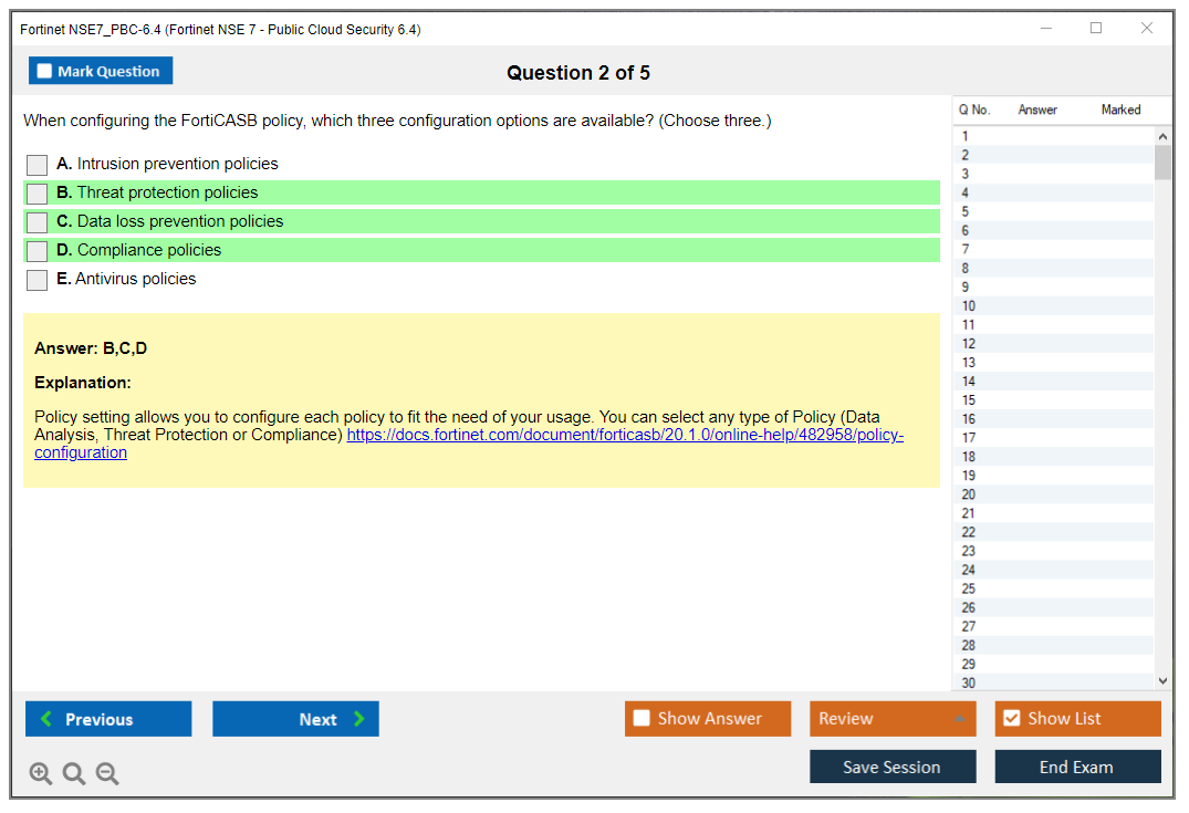 Fortinet NSE7_PBC-6.4 Fortinet NSE 7 - Public Cloud Security 6.4 Practice test exam simulator test engine exam dumps questions answers Image 2