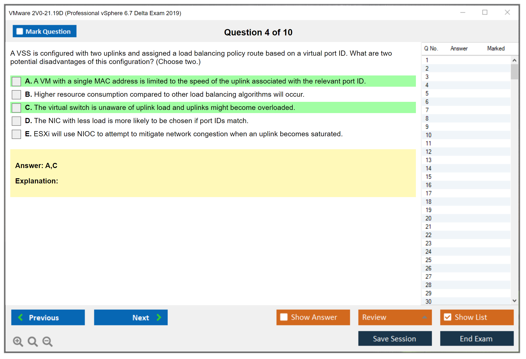 VMware 2V0-21.19D Professional vSphere 6.7 Delta Exam 2019 Practice test exam simulator test engine exam dumps questions answers Image 4