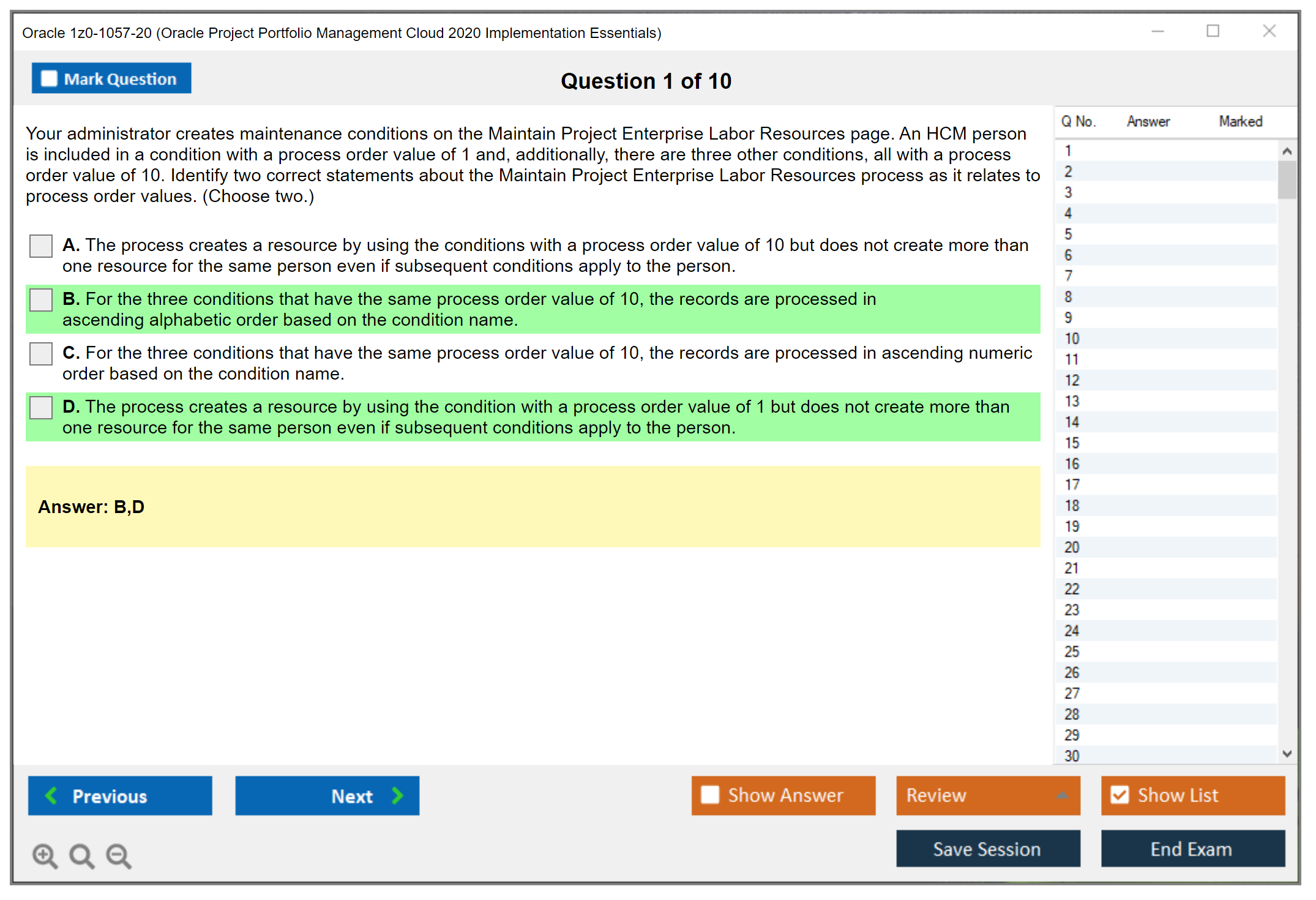 Oracle 1z0-1057-20 Oracle Project Portfolio Management Cloud 2020 Implementation Essentials Practice test exam simulator test engine exam dumps questions answers Image 1