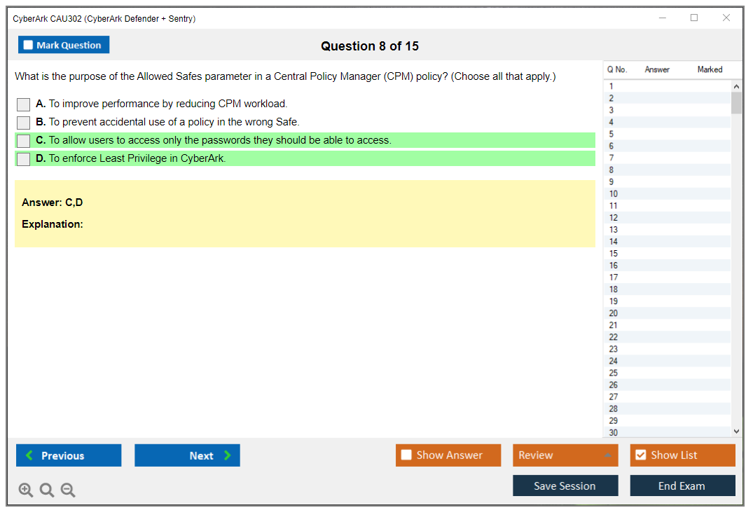 CyberArk CAU302 CyberArk Defender + Sentry Practice test exam simulator test engine exam dumps questions answers Image 8