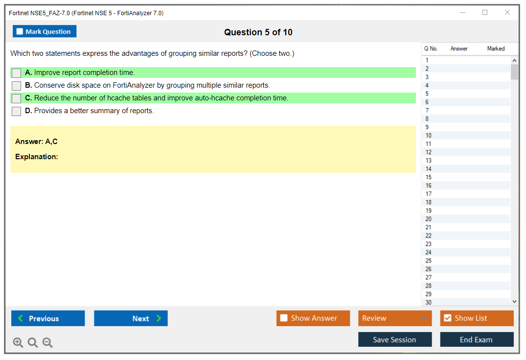 Fortinet NSE5_FAZ-7.0 Fortinet NSE 5 - FortiAnalyzer 7.0 Practice test exam simulator test engine exam dumps questions answers Image 5