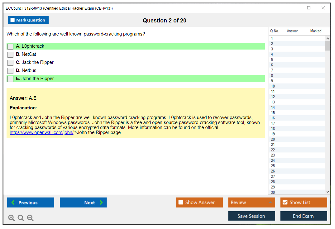 ECCouncil 312-50v13 Certified Ethical Hacker Exam (CEHv13) Practice test exam simulator test engine exam dumps questions answers Image 2