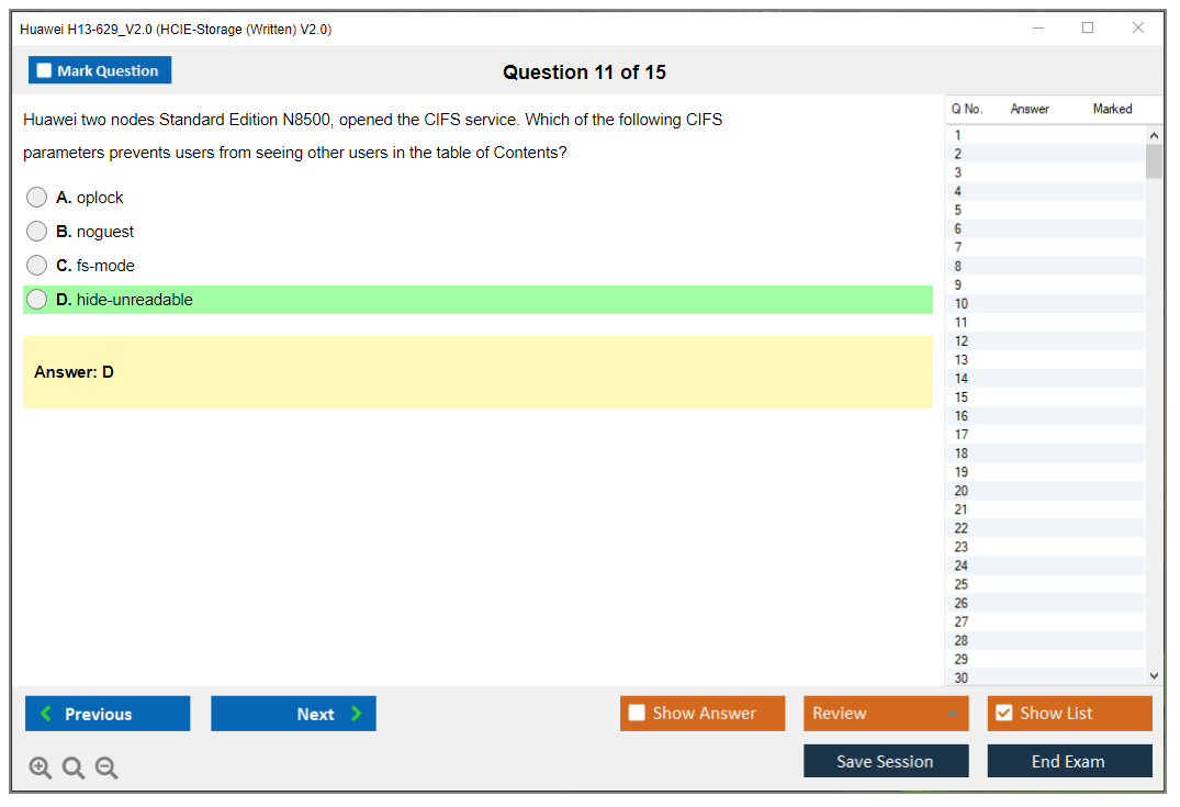 Huawei H13-629_V2.0 HCIE-Storage (Written) V2.0 Practice test exam simulator test engine exam dumps questions answers Image 11