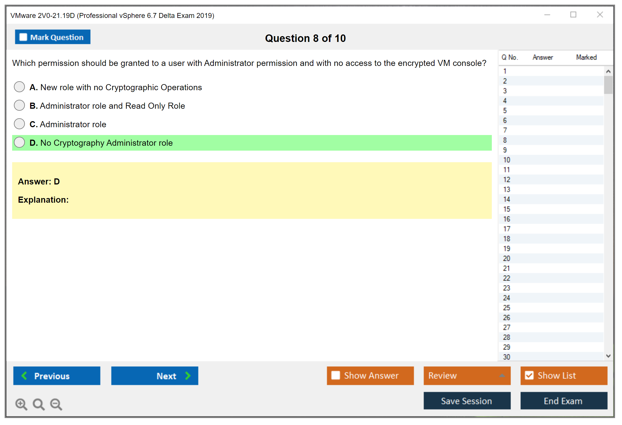 VMware 2V0-21.19D Professional vSphere 6.7 Delta Exam 2019 Practice test exam simulator test engine exam dumps questions answers Image 8