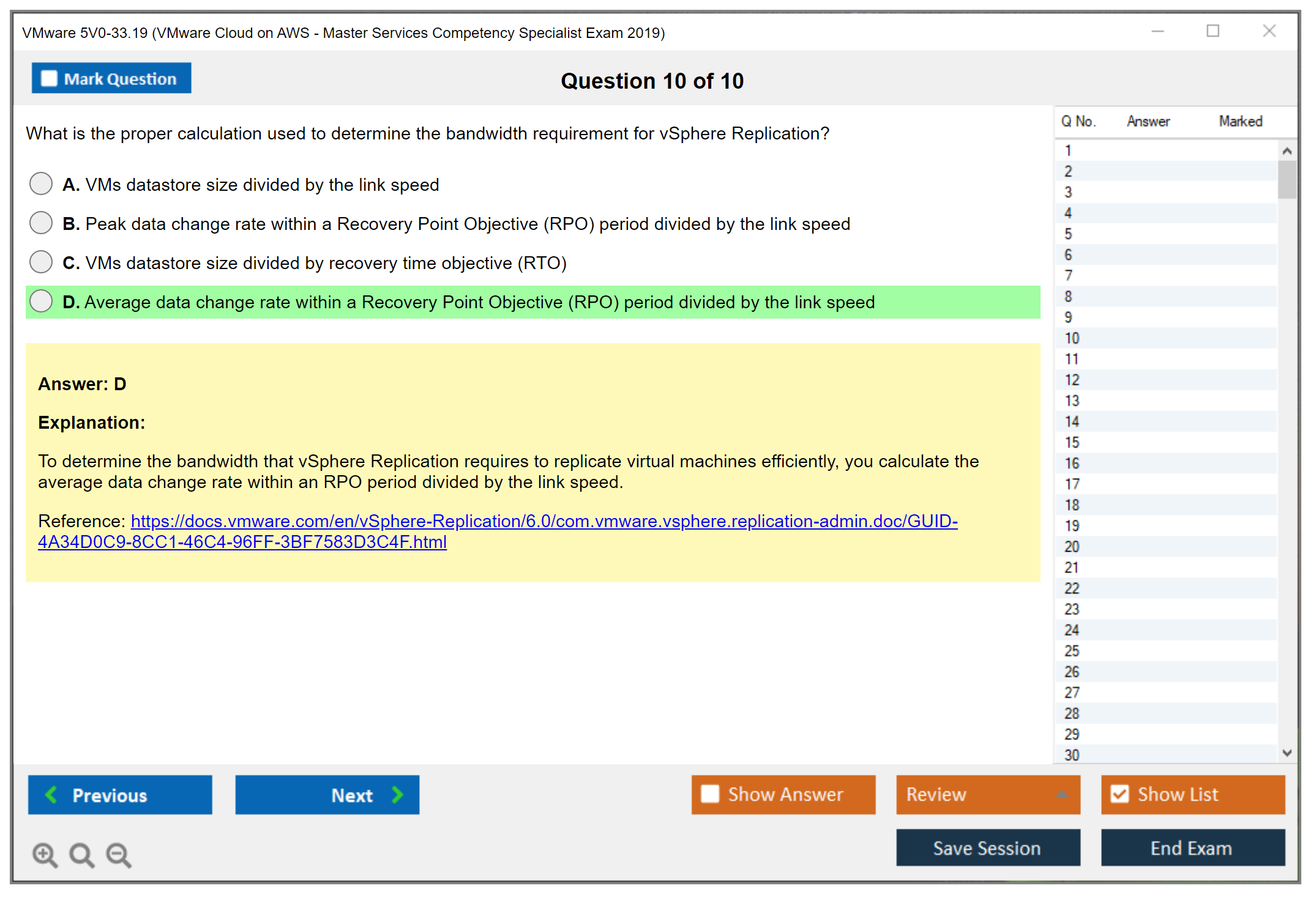 VMware 5V0-33.19 VMware Cloud on AWS - Master Services Competency Specialist Exam 2019 Practice test exam simulator test engine exam dumps questions answers Image 10
