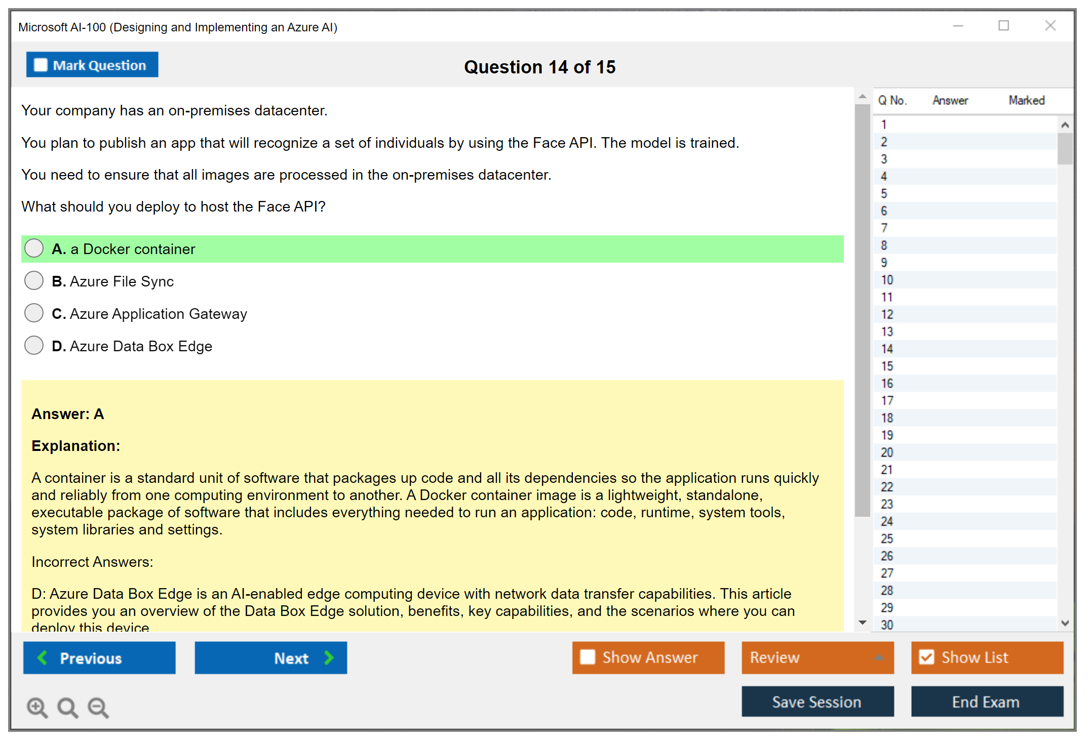 Microsoft AI-100 Designing and Implementing an Azure AI Practice test exam simulator test engine exam dumps questions answers Image 14