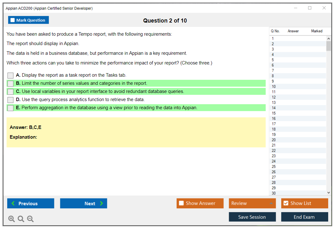 Appian ACD200 Appian Certified Senior Developer Practice test exam simulator test engine exam dumps questions answers Image 2