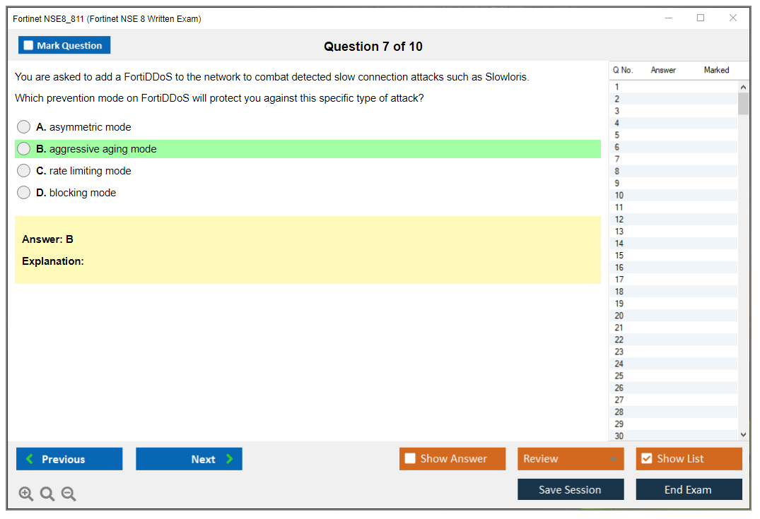 Fortinet NSE8_811 Fortinet NSE 8 Written Exam Practice test exam simulator test engine exam dumps questions answers Image 7