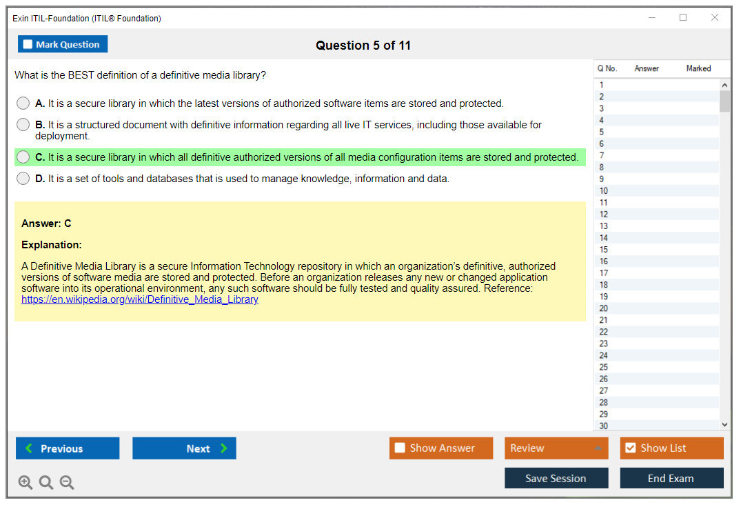 Exin ITIL-Foundation ITIL Foundation Certification - IT Service Management Practice test exam simulator test engine exam dumps questions answers Image 5