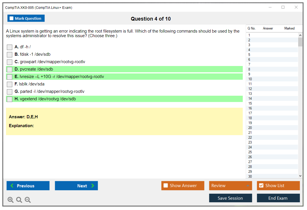 CompTIA XK0-005 CompTIA Linux+ Exam Practice test exam simulator test engine exam dumps questions answers Image 4