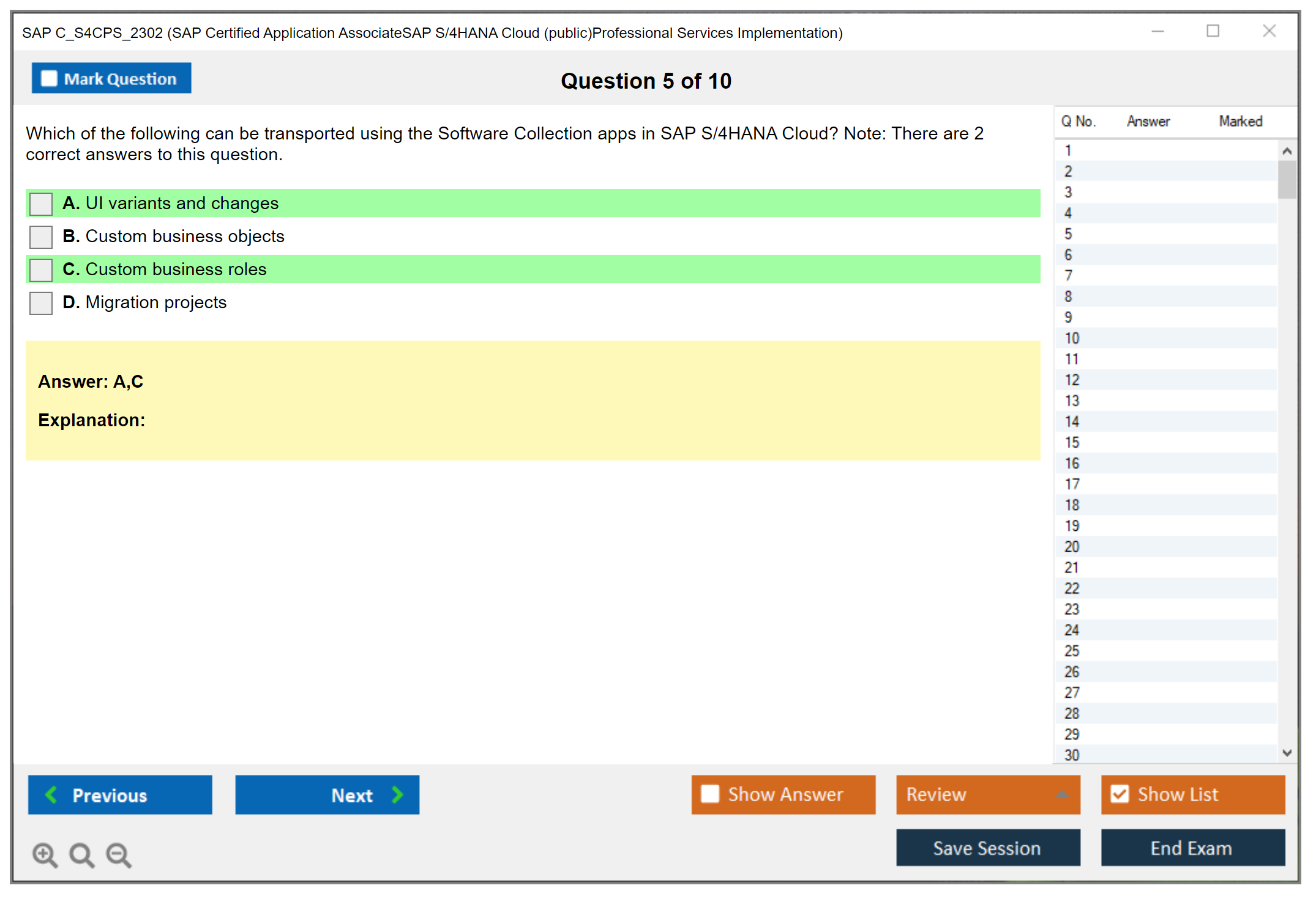 SAP C_S4CPS_2302 SAP Certified Application AssociateSAP S/4HANA Cloud (public)Professional Services Implementation Practice test exam simulator test engine exam Prep practice test questions answers Image 5