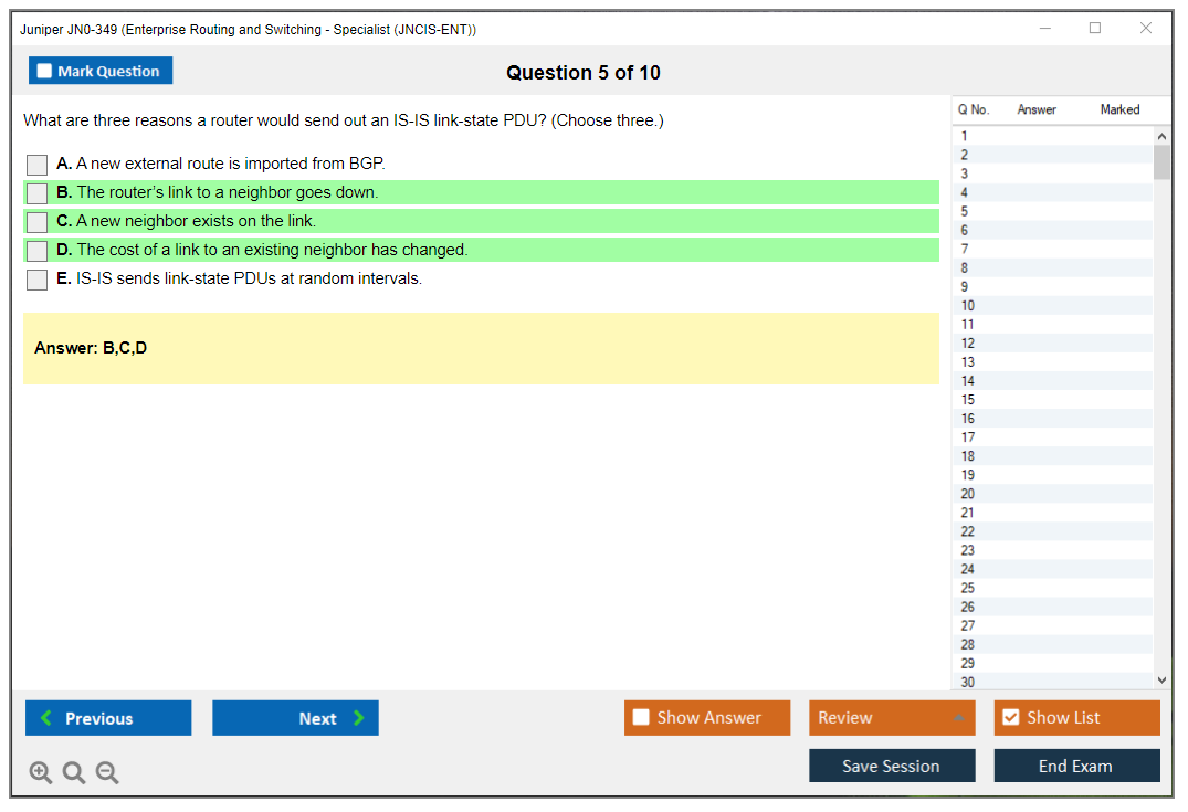 Juniper JN0-349 Enterprise Routing and Switching - Specialist (JNCIS-ENT) Practice test exam simulator test engine exam dumps questions answers Image 5