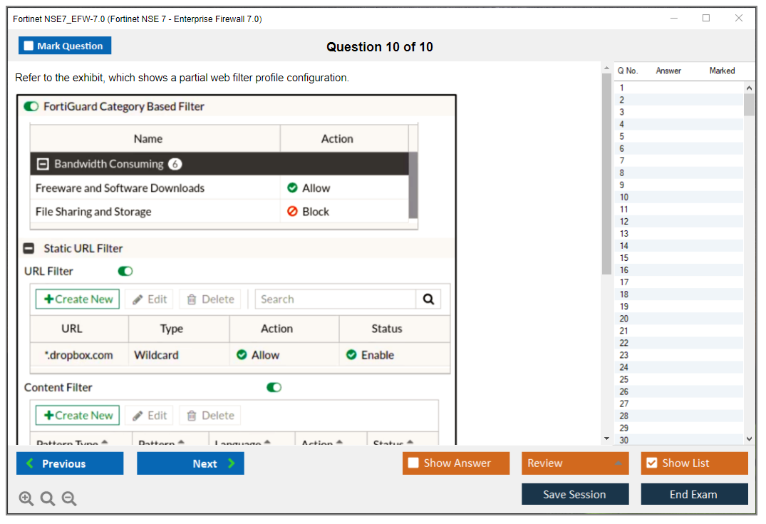 Fortinet NSE7_EFW-7.0 Fortinet NSE 7 - Enterprise Firewall 7.0 Practice test exam simulator test engine exam dumps questions answers Image 10