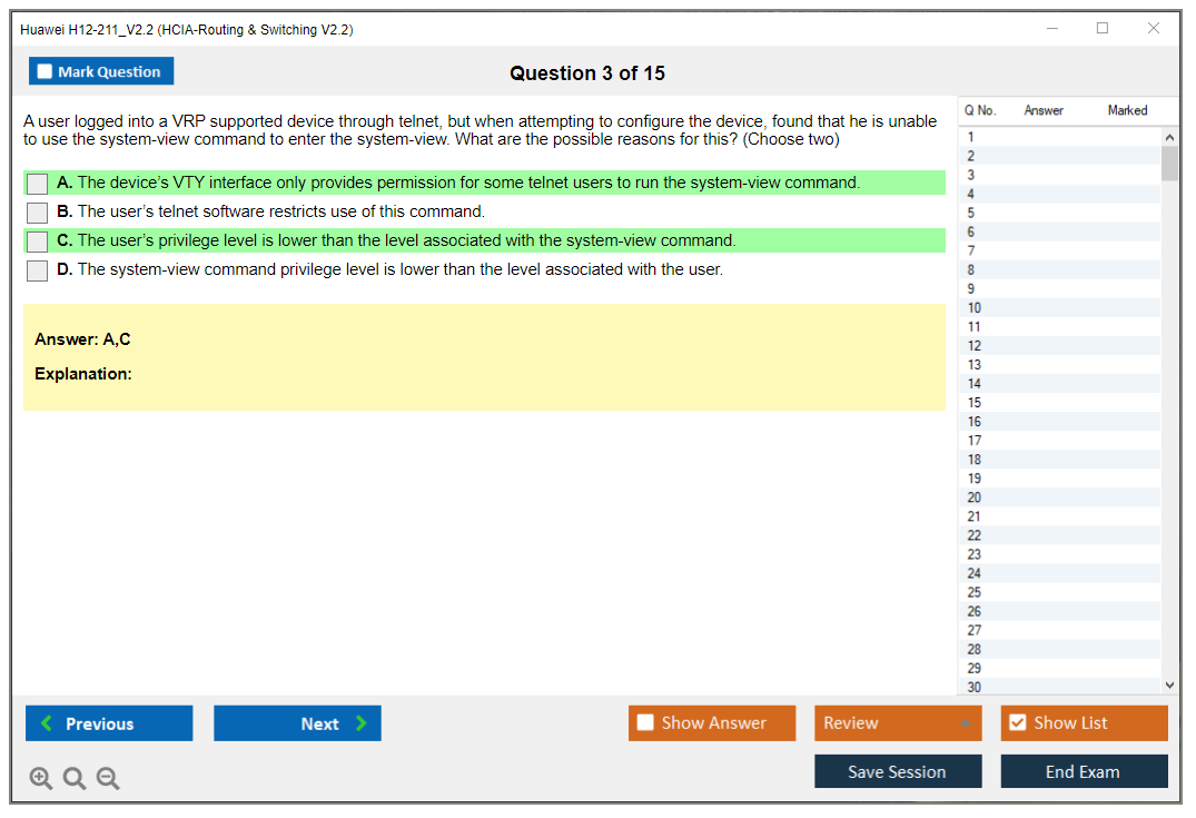Huawei H12-211_V2.2 HCIA-Routing & Switching V2.2 Practice test exam simulator test engine exam dumps questions answers Image 3