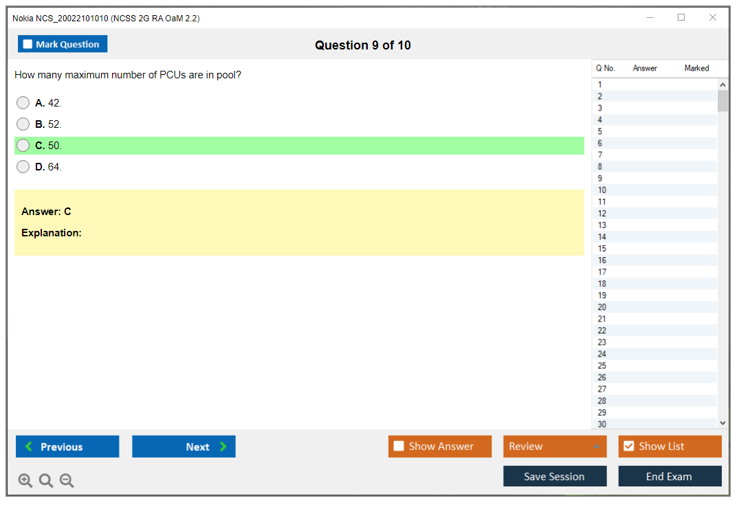 Nokia NCS_20022101010 NCSS 2G RA OaM 2.2 Practice test exam simulator test engine exam dumps questions answers Image 9