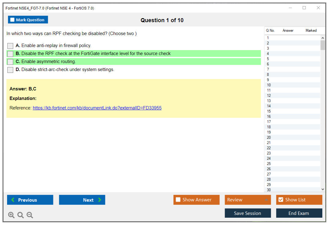 Fortinet NSE4_FGT-7.0 Fortinet NSE 4 - FortiOS 7.0 Practice test exam simulator test engine exam dumps questions answers Image 1