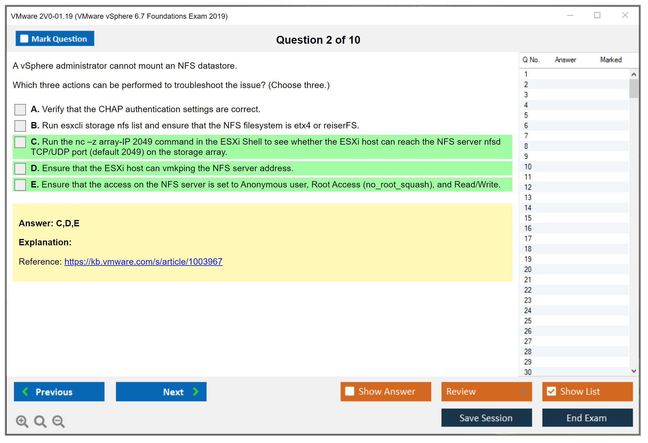 VMware 2V0-01.19 VMware vSphere 6.7 Foundations Exam 2019 Practice test exam simulator test engine exam dumps questions answers Image 2