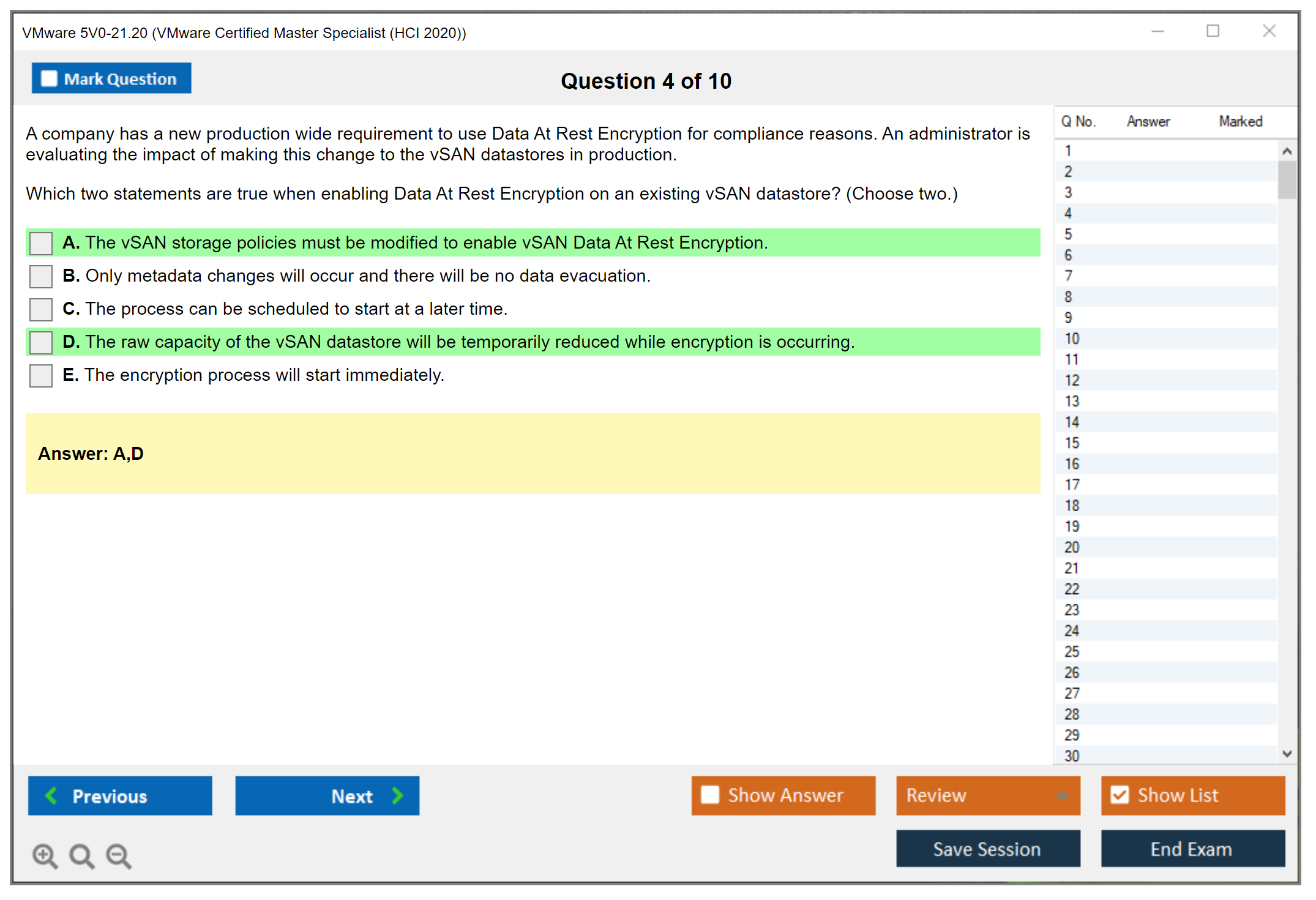 VMware 5V0-21.20 VMware Certified Master Specialist (HCI 2020) Practice test exam simulator test engine exam dumps questions answers Image 4