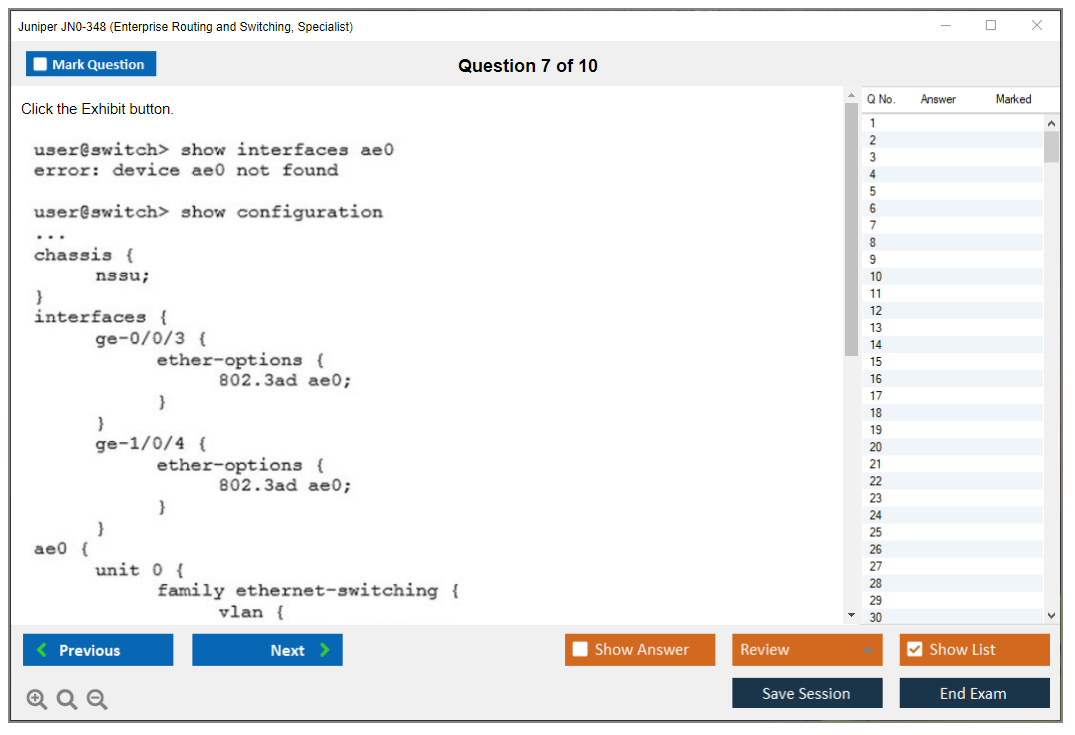 Juniper JN0-348 Enterprise Routing and Switching, Specialist Practice test exam simulator test engine exam dumps questions answers Image 7