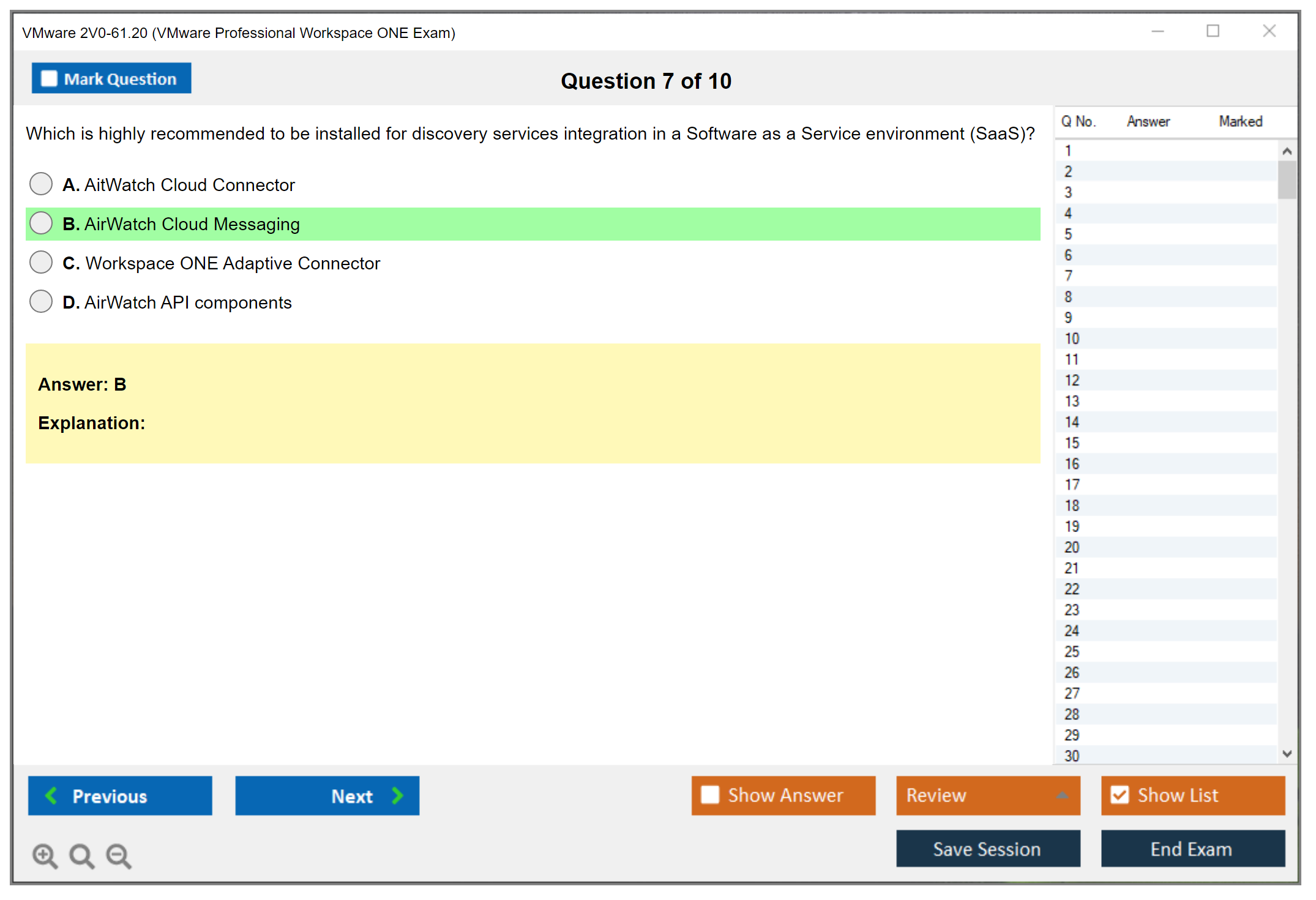 VMware 2V0-61.20 VMware Professional Workspace ONE Exam Practice test exam simulator test engine exam dumps questions answers Image 7