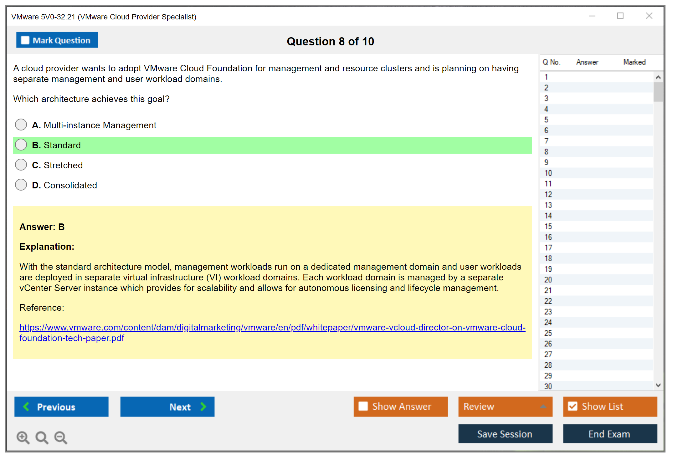 VMware 5V0-32.21 VMware Cloud Provider Specialist Practice test exam simulator test engine exam dumps questions answers Image 8