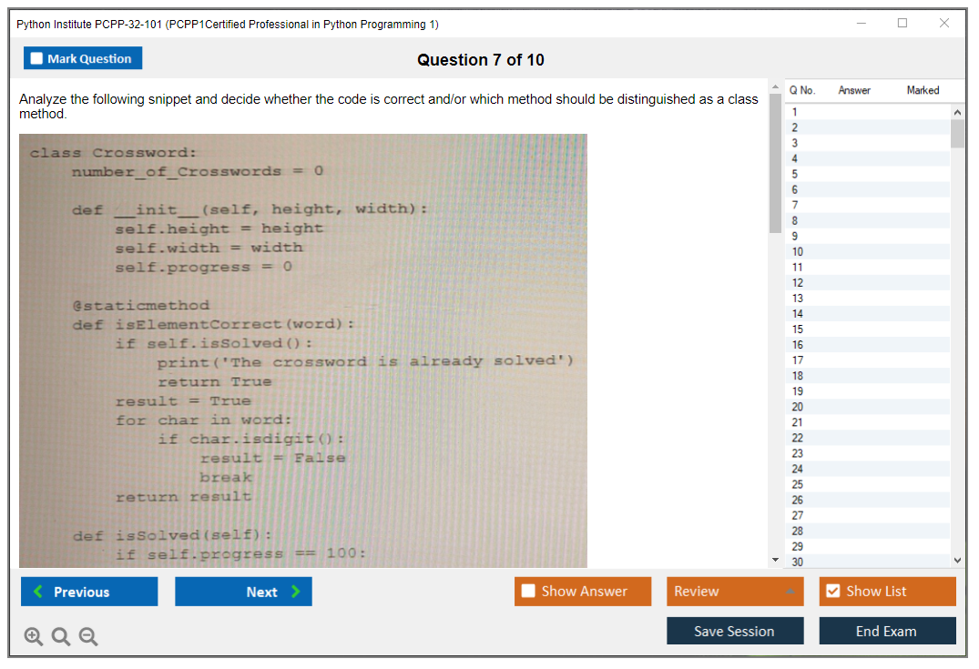 Python Institute PCPP-32-101 PCPP - Certified Professional in Python Programming 1 Practice test exam simulator test engine exam dumps questions answers Image 7