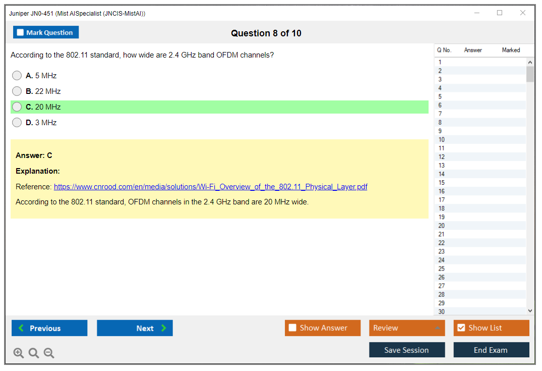 Juniper JN0-451 Mist AI - Specialist (JNCIS-MistAI) Practice test exam simulator test engine exam dumps questions answers Image 8