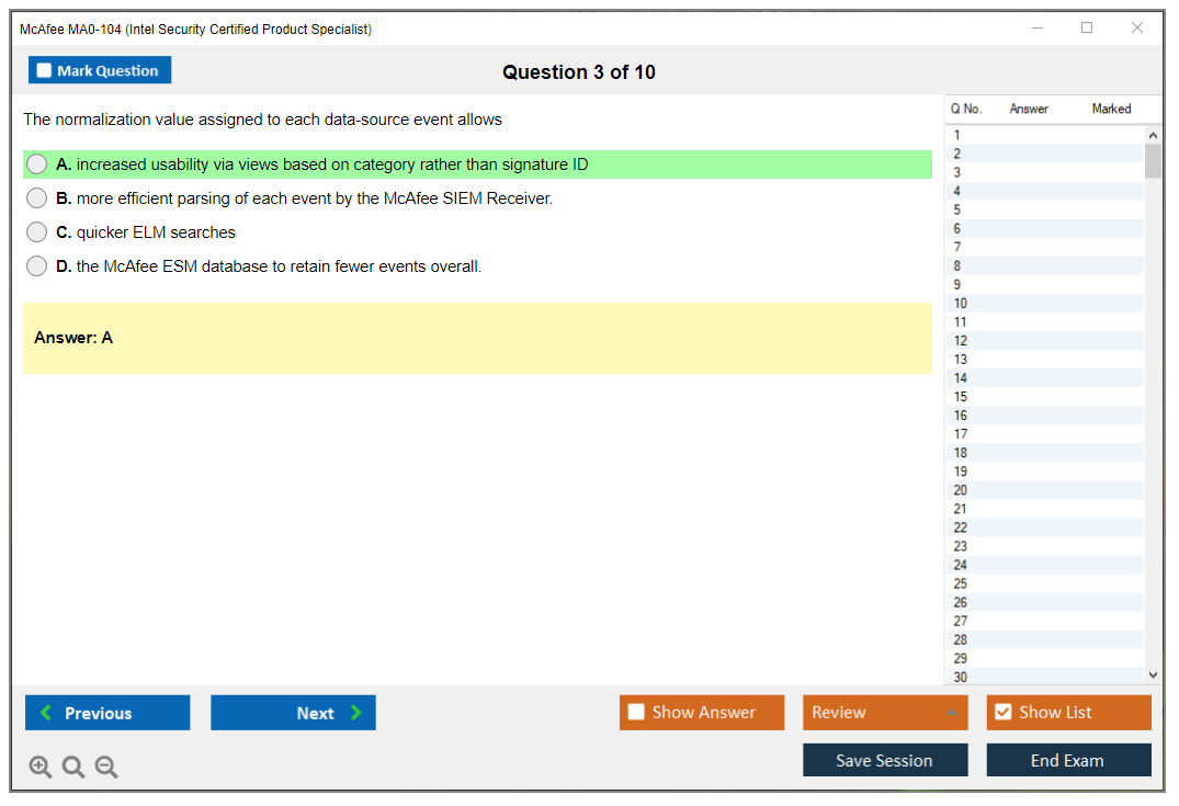McAfee MA0-104 Intel Security Certified Product Specialist Practice test exam simulator test engine exam dumps questions answers Image 3