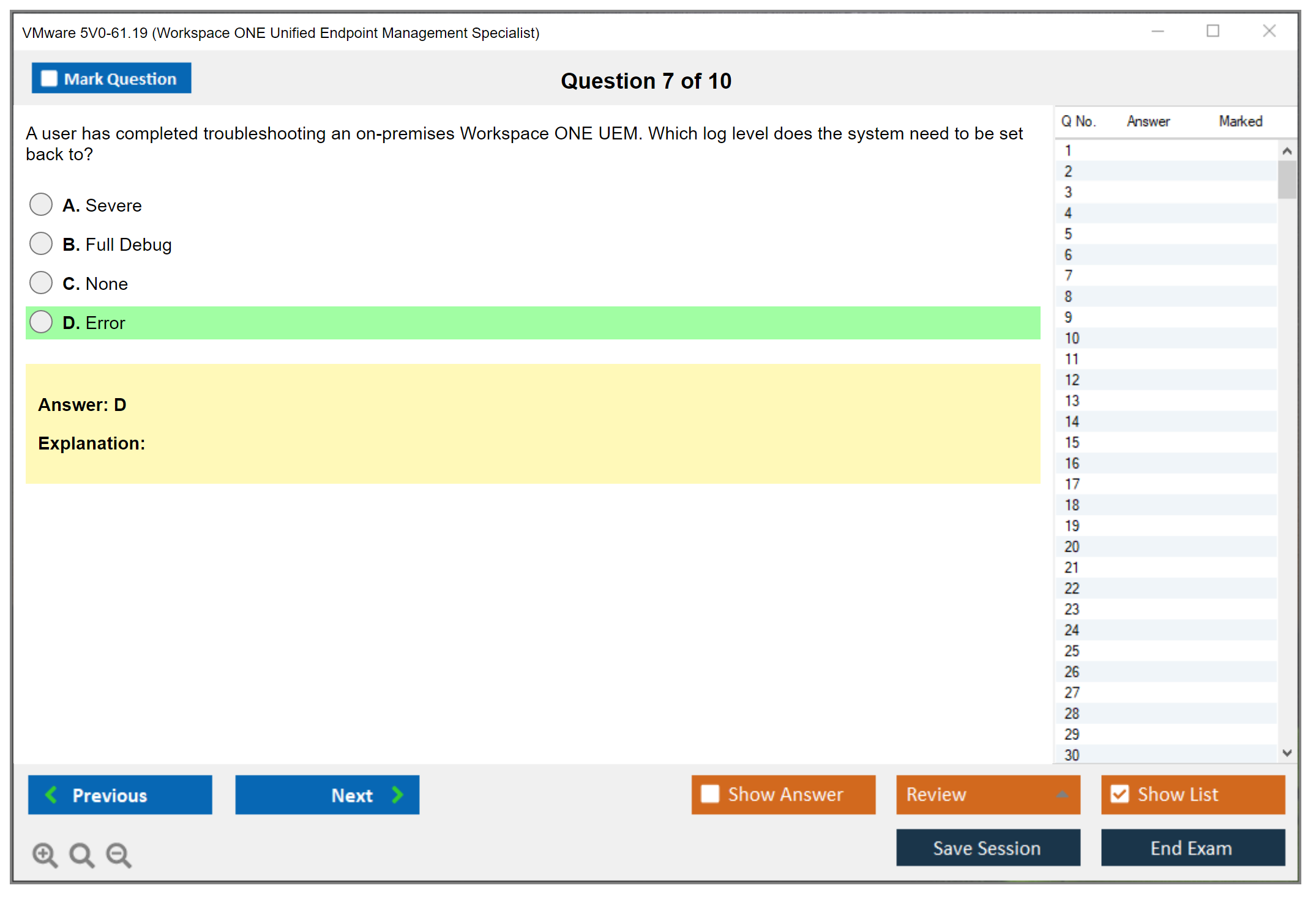 VMware 5V0-61.19 Workspace ONE Unified Endpoint Management Specialist Practice test exam simulator test engine exam dumps questions answers Image 7