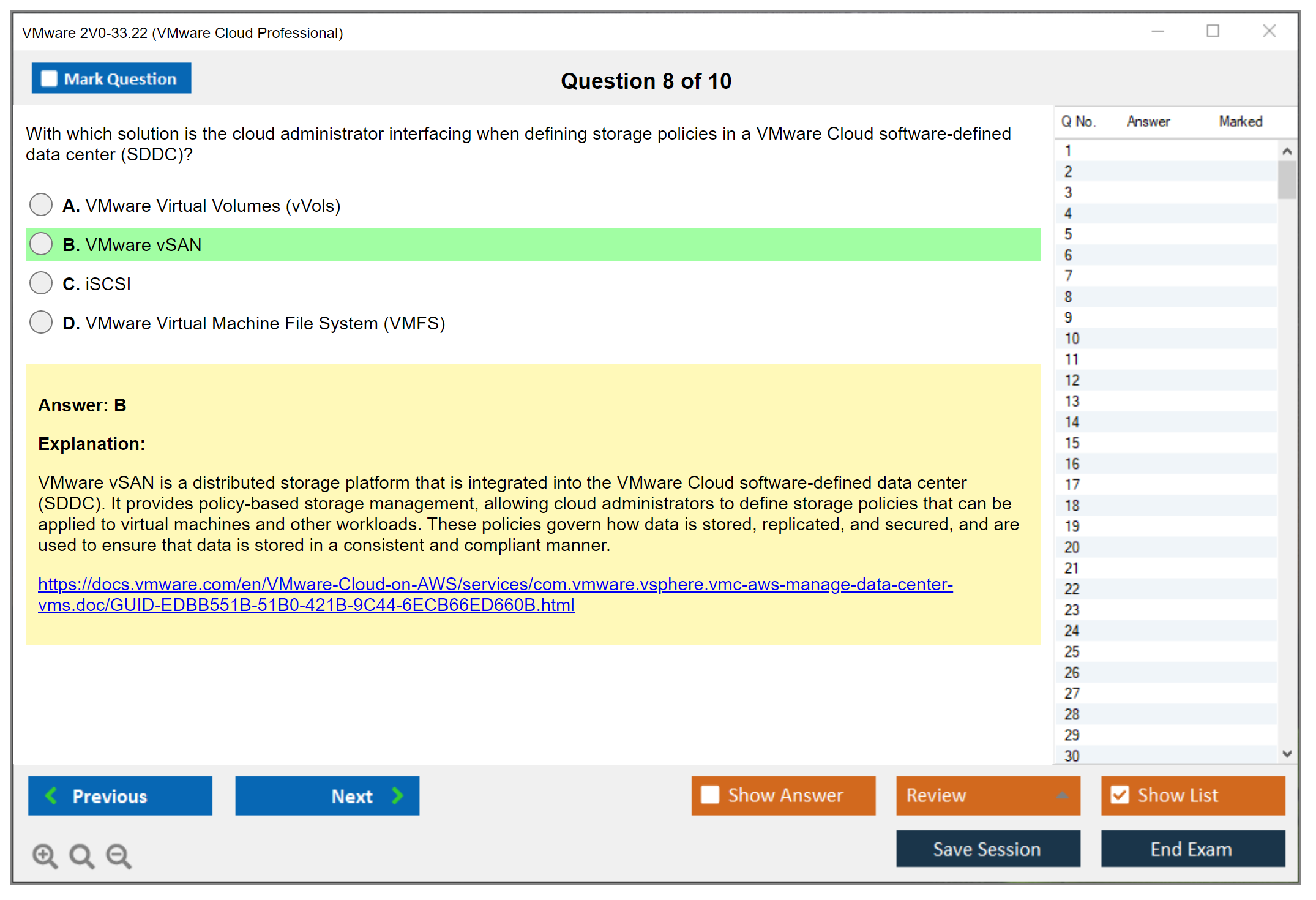 VMware 2V0-33.22 VMware Cloud Professional Practice test exam simulator test engine exam dumps questions answers Image 8