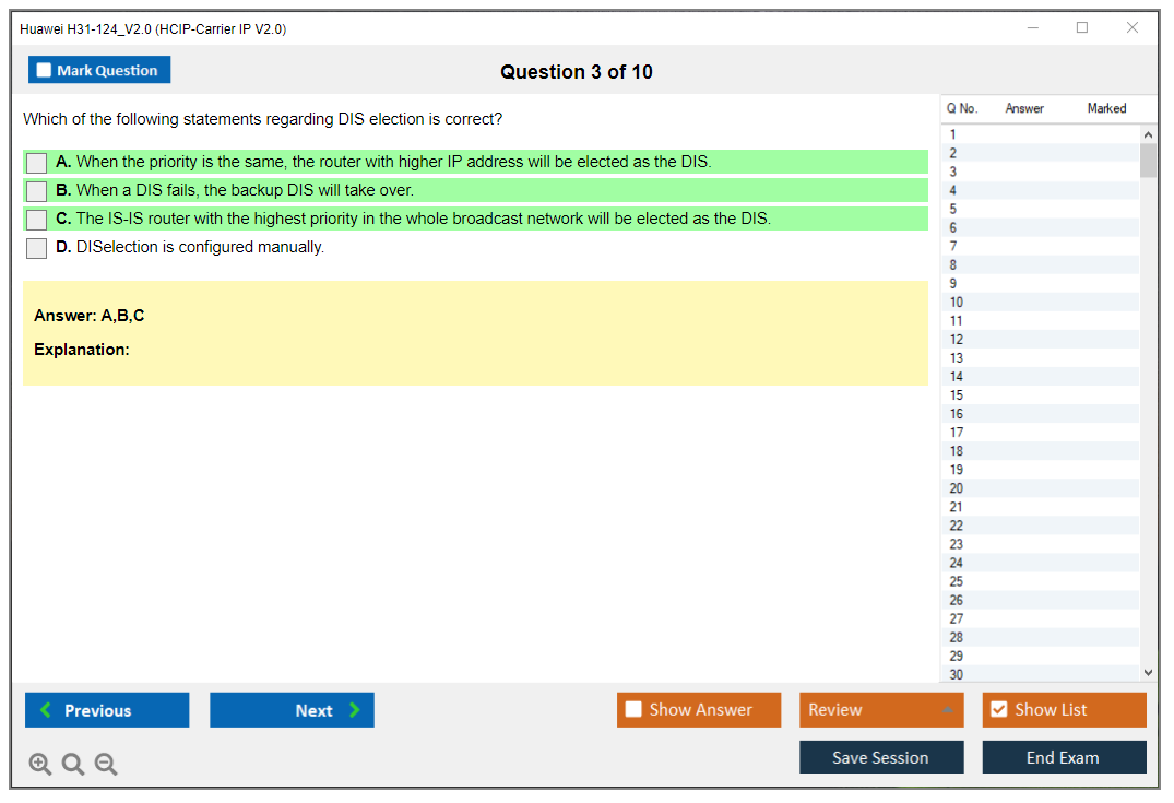 Huawei H31-124_V2.0 HCIP-Carrier IP V2.0 Practice test exam simulator test engine exam dumps questions answers Image 3